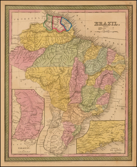 83-South America Map By Thomas, Cowperthwait & Co.