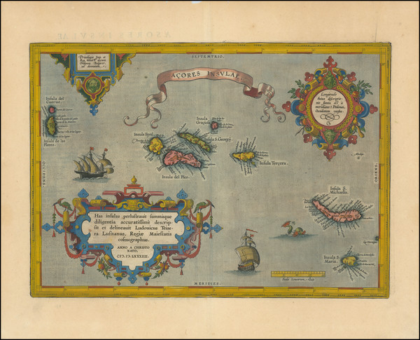 19-Azores Map By Abraham Ortelius