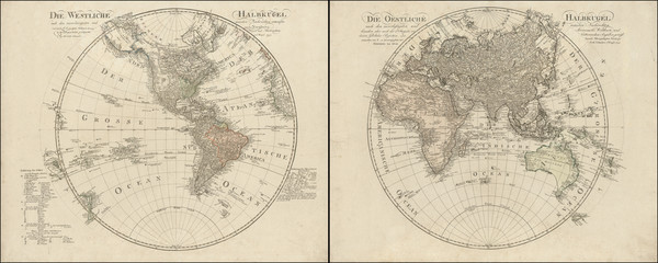 14-World Map By Schneider und Weigelschen  &  Daniel Friedrich Sotzmann