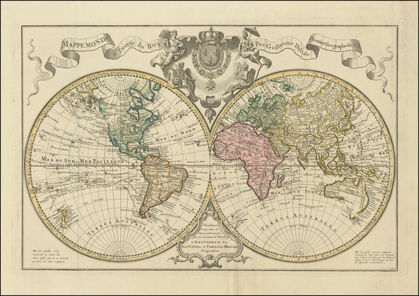 76-World Map By Johannes Covens  &  Cornelis Mortier