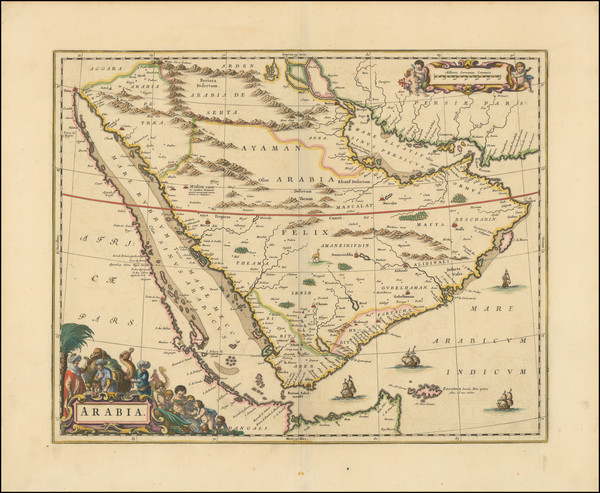 1-Middle East and Arabian Peninsula Map By Johannes Blaeu