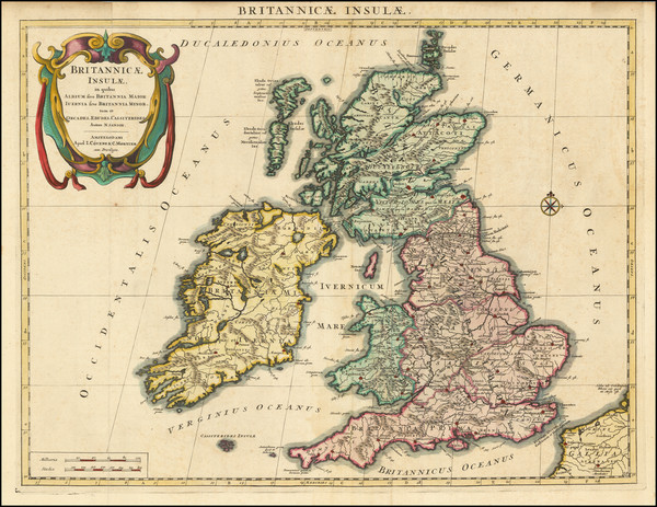 82-British Isles Map By Pierre Mortier  &  Johannes Covens