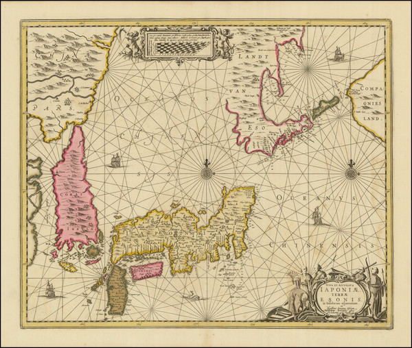 35-Japan and Korea Map By Jan Jansson / Valk & Schenk