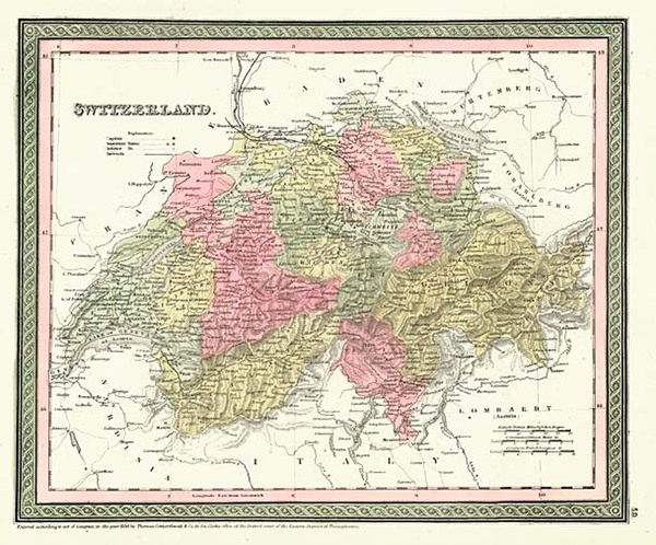 33-Europe and Switzerland Map By Thomas, Cowperthwait & Co.