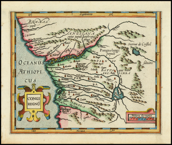 38-West Africa Map By Jodocus Hondius