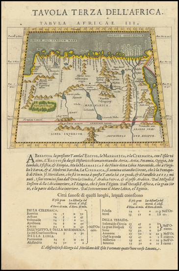 91-Egypt and North Africa Map By Giovanni Antonio Magini