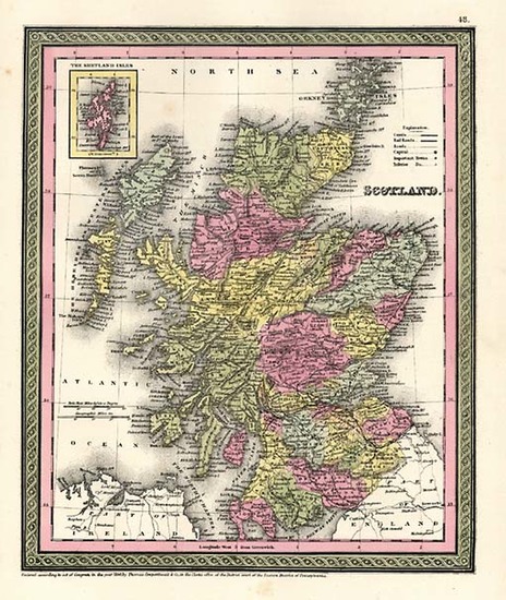 40-Europe and British Isles Map By Thomas, Cowperthwait & Co.