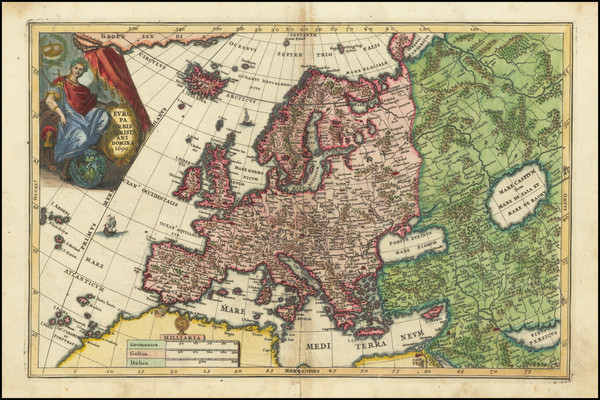 68-Europe and Iceland Map By Heinrich Scherer