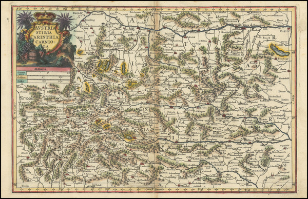 74-Austria Map By Heinrich Scherer