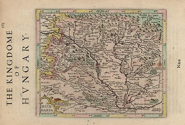 71-Europe, Hungary and Czech Republic & Slovakia Map By Henricus Hondius - Gerhard Mercator