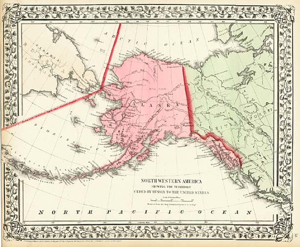 88-Alaska and Canada Map By Samuel Augustus Mitchell Jr.