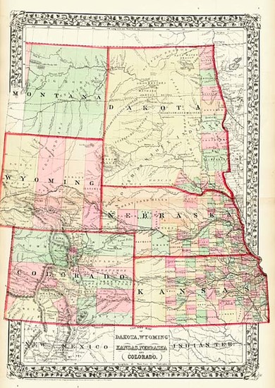 72-Plains and Rocky Mountains Map By Samuel Augustus Mitchell Jr.