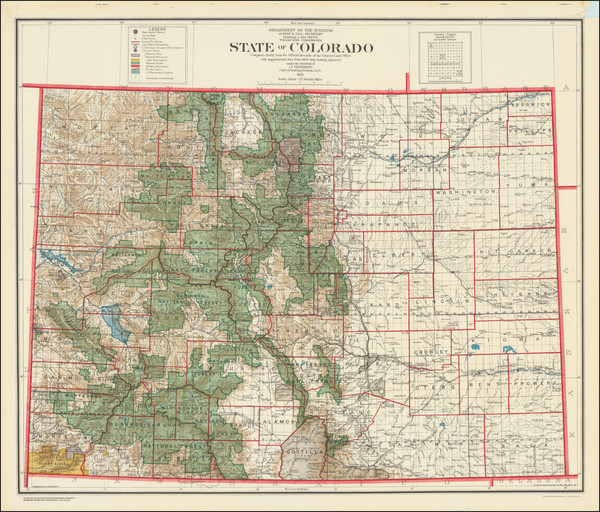 81-Colorado and Colorado Map By General Land Office