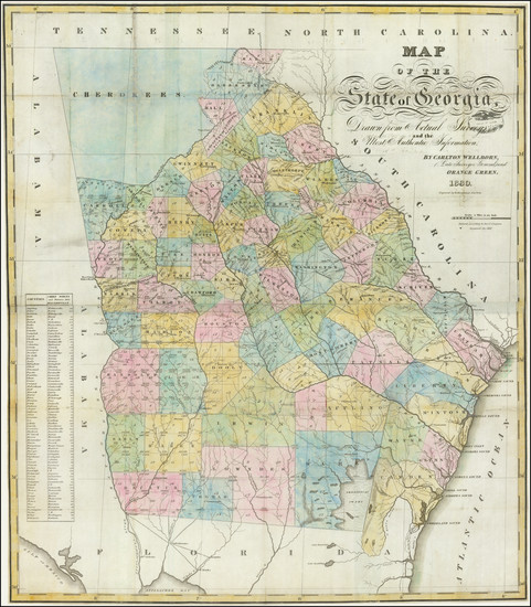 21-Georgia Map By Carlton Wellborn  &  Orange Green