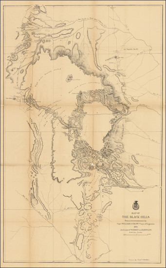 57-South Dakota and Wyoming Map By United States Bureau of Topographical Engineers