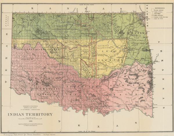 91-Oklahoma & Indian Territory Map By U.S. General Land Office