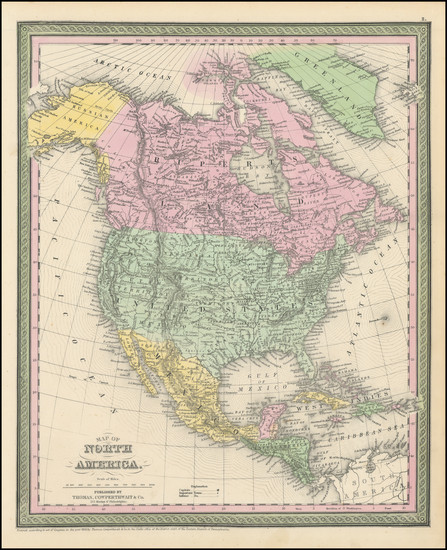 84-North America Map By Thomas, Cowperthwait & Co.