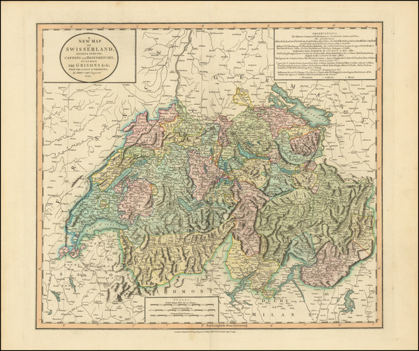 17-Switzerland Map By John Cary