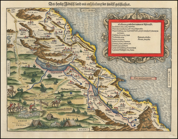46-Holy Land Map By Sebastian Munster