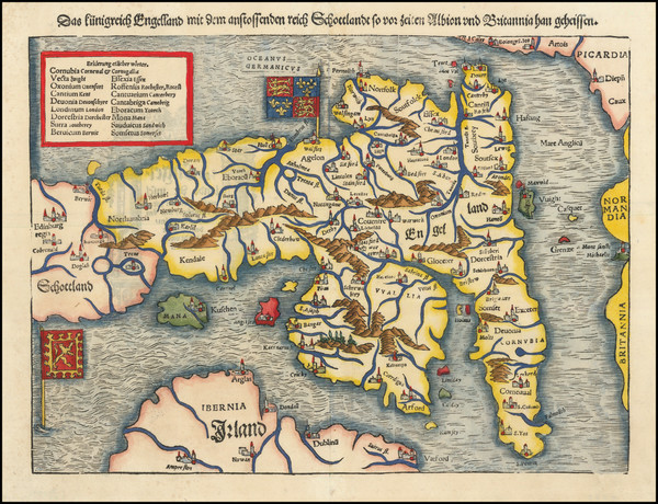 4-England Map By Sebastian Munster