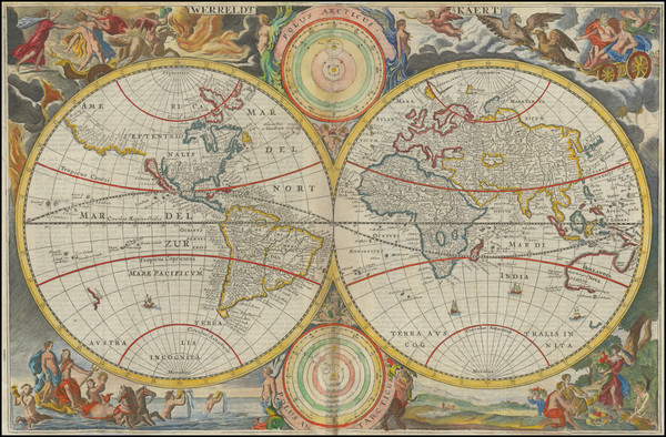 17-World and California as an Island Map By Jacob Van de Putte