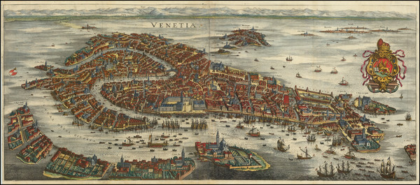 15-Venice Map By Matthaus Merian