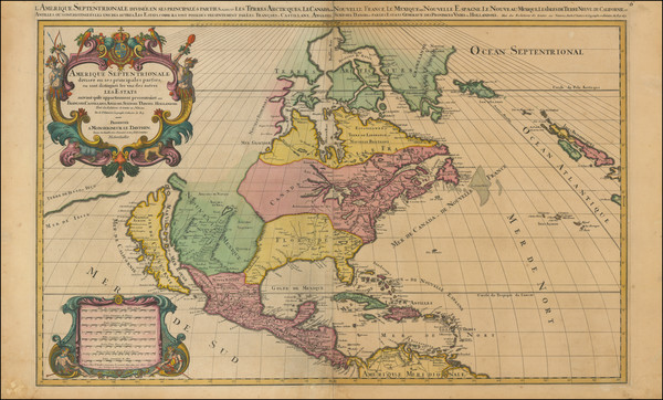 50-North America and California as an Island Map By Alexis-Hubert Jaillot