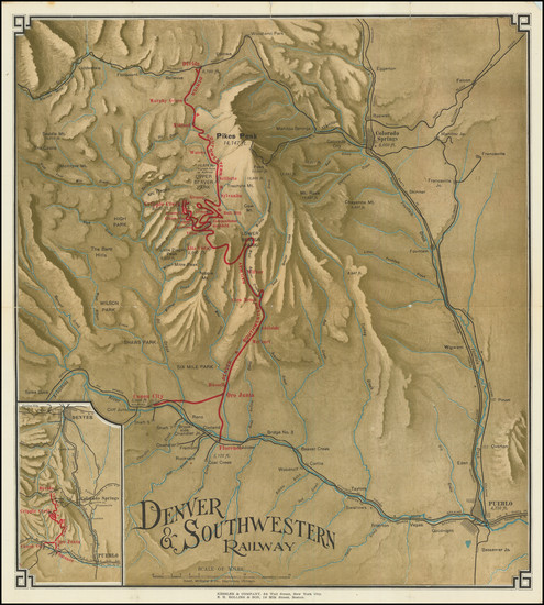 14-Southwest, Colorado, Rocky Mountains and Colorado Map By Rand McNally & Company