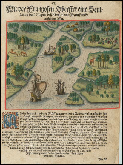 76-Florida, Southeast and Georgia Map By Theodor De Bry