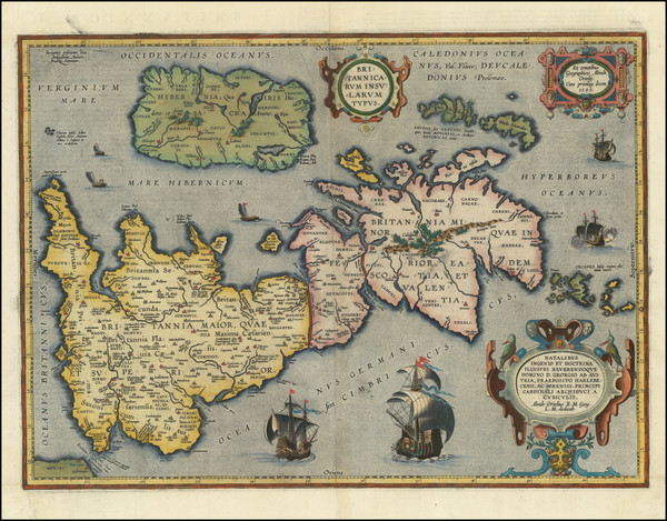 23-British Isles Map By Abraham Ortelius