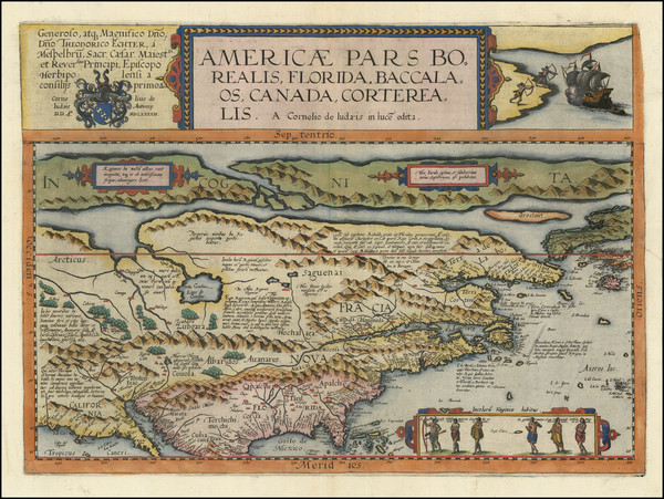 53-Polar Maps, United States and North America Map By Cornelis de Jode