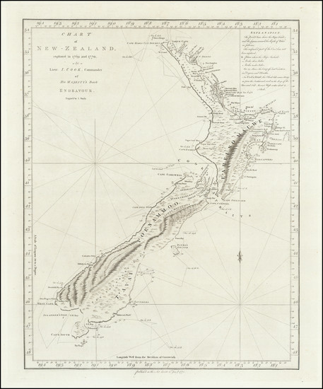 21-New Zealand Map By James Cook