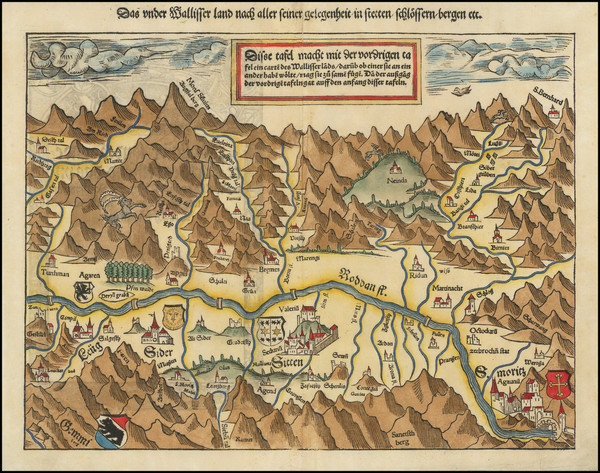 18-Switzerland Map By Sebastian Munster