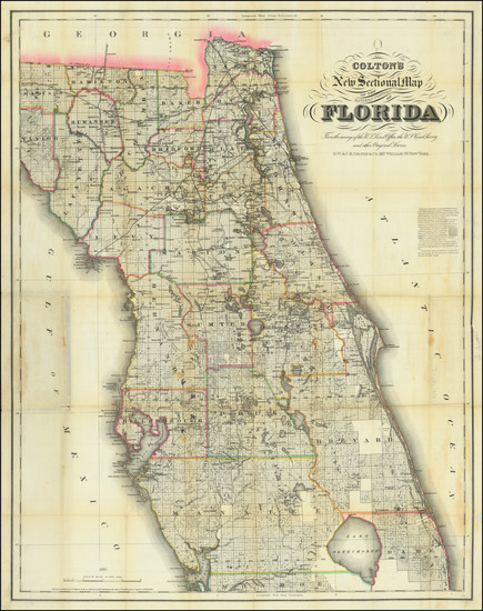 35-Florida Map By G.W.  & C.B. Colton