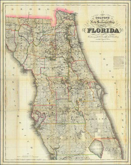 25-Florida Map By G.W.  & C.B. Colton