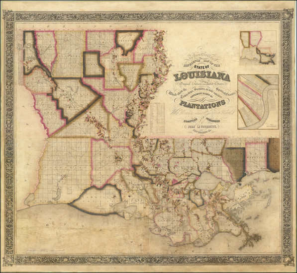 12-Louisiana Map By John La Tourrette