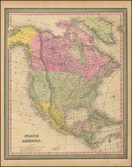 57-North America Map By Samuel Augustus Mitchell