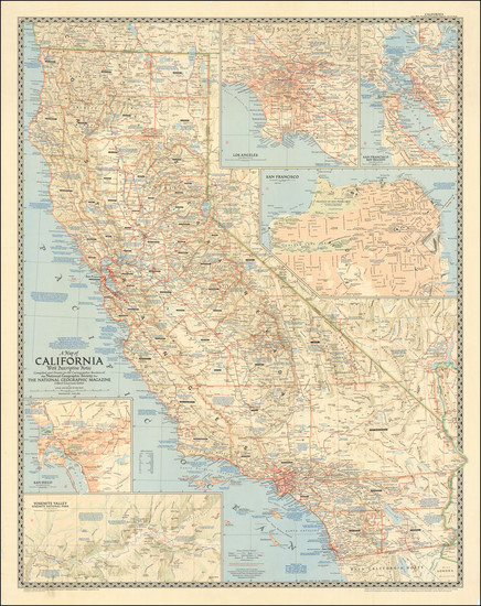 33-California Map By National Geographic Society