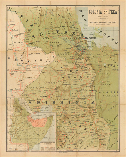 58-Italy and East Africa Map By Antonio Vallardi