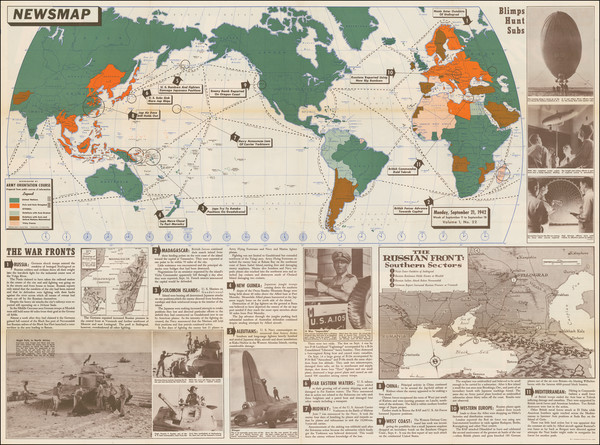 14-World and World War II Map By United States GPO