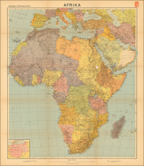 80-Africa and World War II Map By Velhagen & Klasing