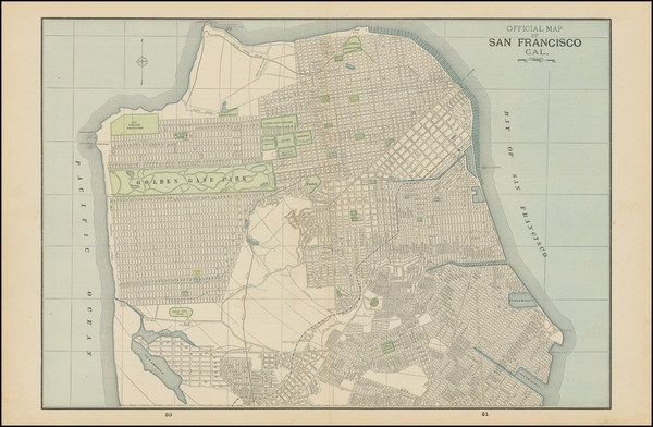 1-San Francisco & Bay Area Map By George F. Cram