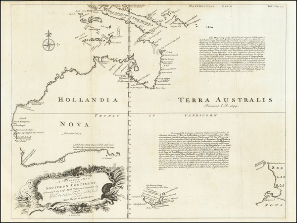 88-Australia and New Zealand Map By Emanuel Bowen