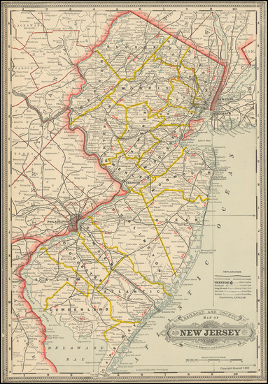 78-New Jersey Map By George F. Cram