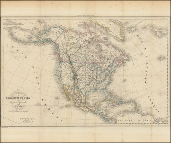 36-North America Map By Adolphe Hippolyte Dufour
