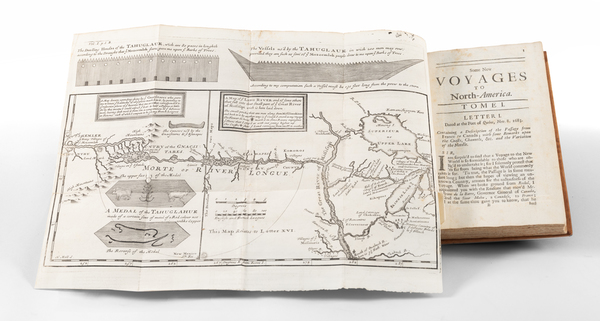 4-Canada and Rare Books Map By Baron de Lahontan