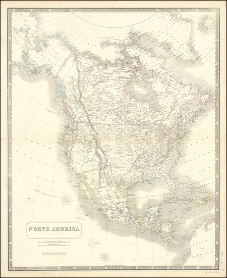 73-North America Map By W. & A.K. Johnston