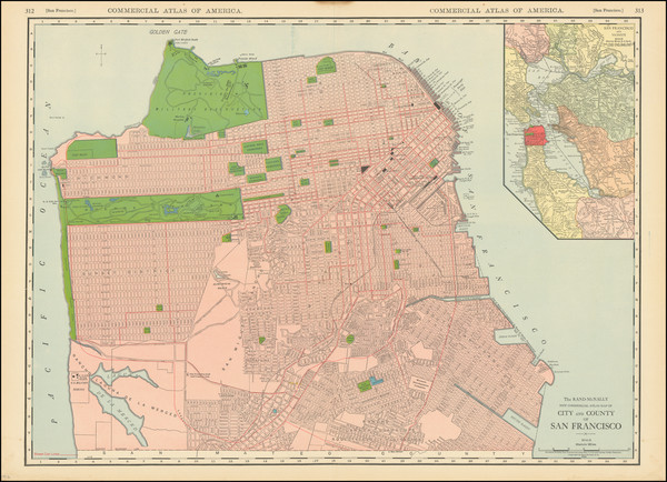 68-San Francisco & Bay Area Map By William Rand  &  Andrew McNally