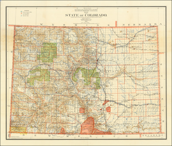 92-Colorado and Colorado Map By General Land Office