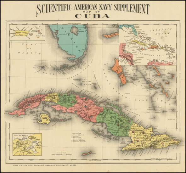 12-Florida, Cuba and Bahamas Map By Colton Ohman & Co.